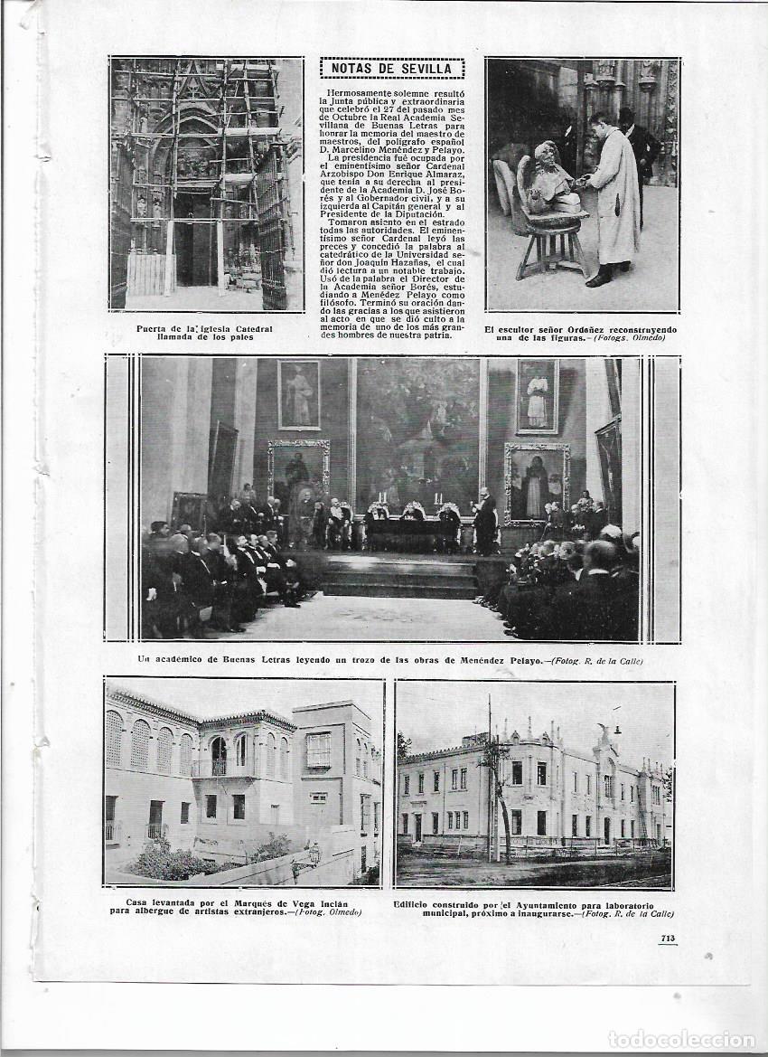 Collezionismo: A&Ntilde;O 1912 RECORTE PRENSA SEVILLA NUEVOS EDIFICIOS LABORATORIO MUNICIPAL CASA ALBERGUE ARTISTAS