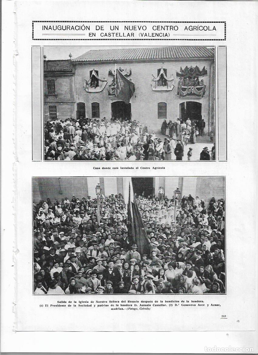 Colecionismo: A&Ntilde;O 1912 RECORTE PRENSA CASTELLAR VALENCIA INAUGURACION CENTRO AGRICOLA BENDICION BANDERA IGLESIA