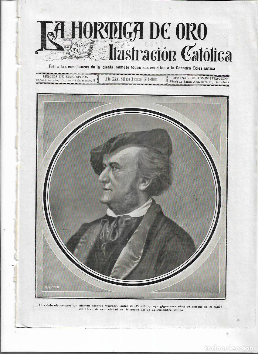 Collezionismo: A&Ntilde;O 1914 RECORTE PRENSA MUSICA WAGNER AUTOR OPERA PARSIFAL RETRATO