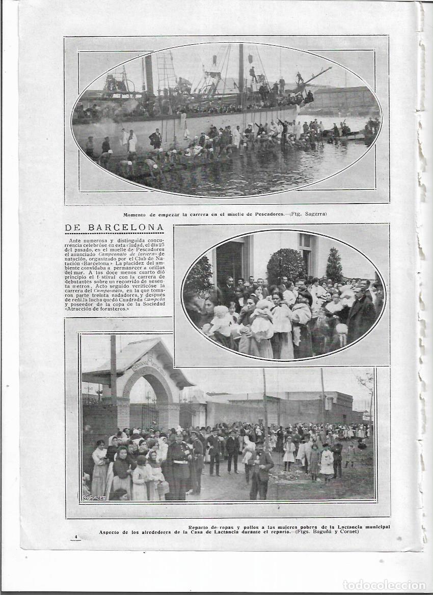 Collezionismo: A&Ntilde;O 1914 RECORTE PRENSA PUERTO DE BARCELONA MUELLE DE PESCADORES NATACION CAMPEONATO INVIERNO
