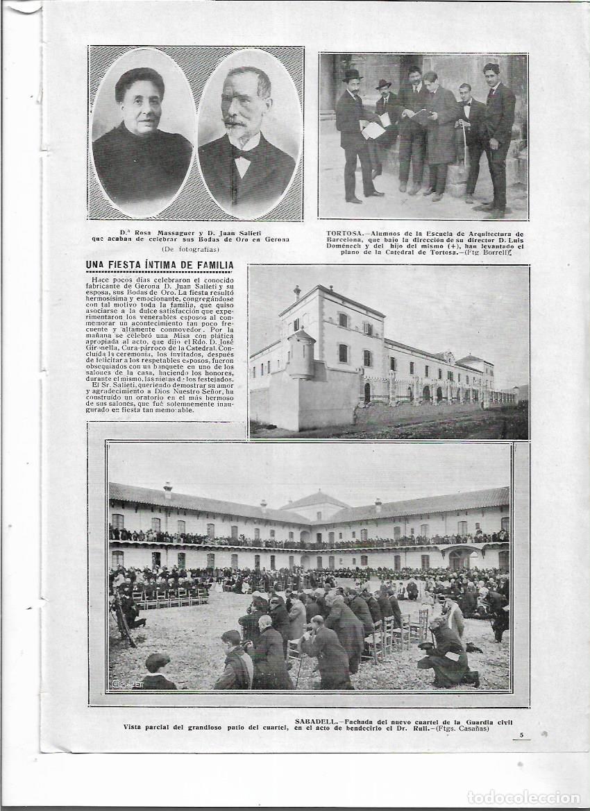 Collezionismo: A&Ntilde;O 1914 RECORTE PRENSA GIRONA BODAS DE ORO DEL FABRICANTE JOAN SALIETI ROSA MASSAGUER FIESTA INTIMA