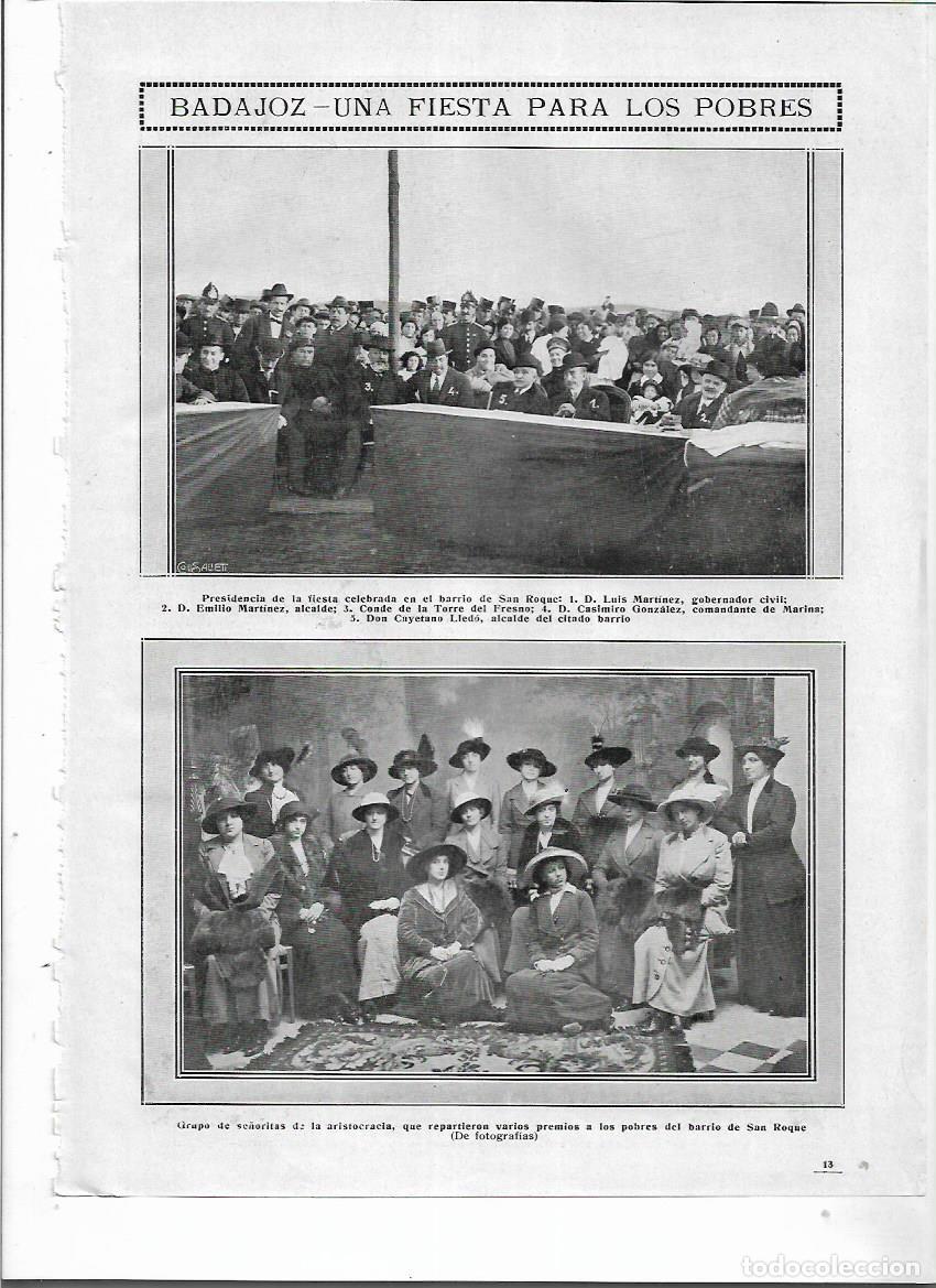Collectionnisme: A&Ntilde;O 1914 RECORTE PRENSA BADAJOZ BARRIO SAN ROQUE FIESTA PARA LOS POBRES AUTORIDADES