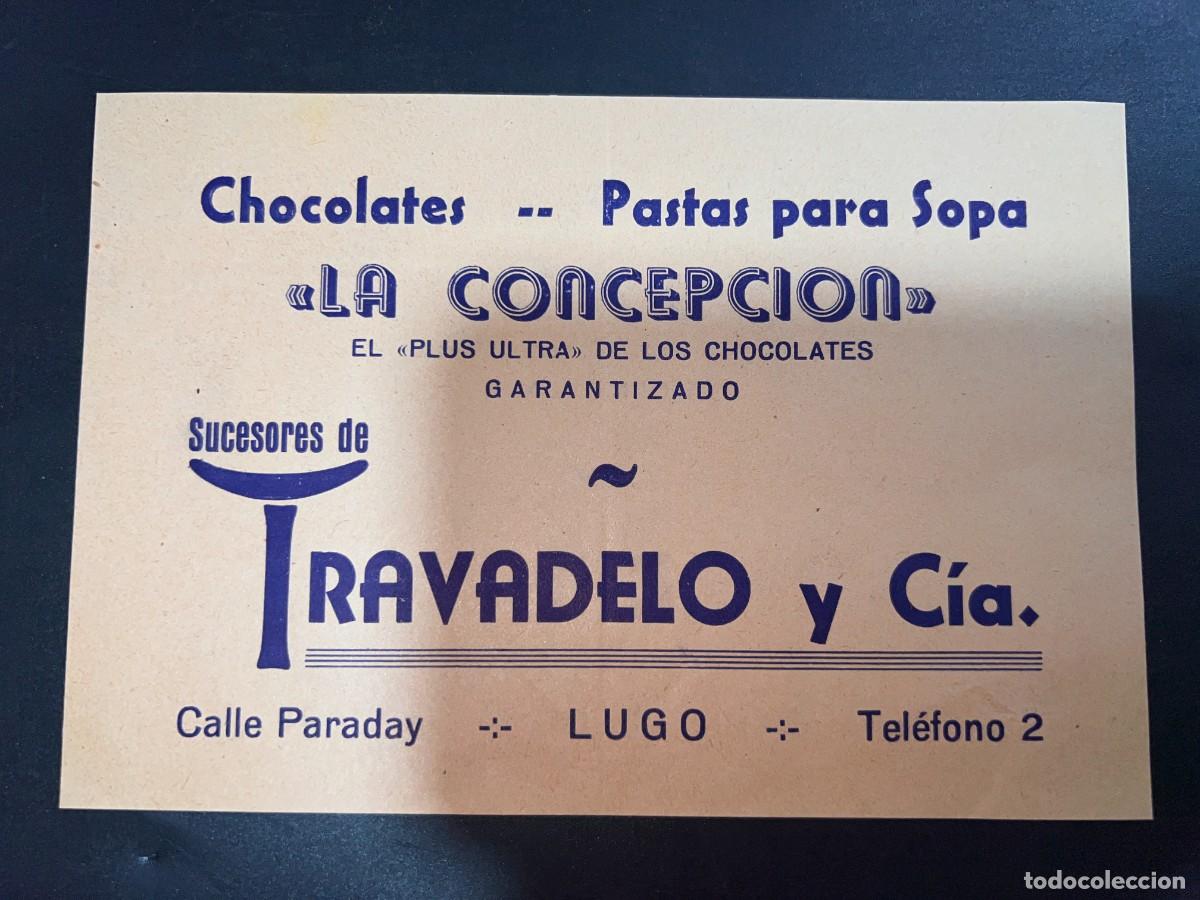 Sammelleidenschaft Papier: PEQUE&Ntilde;A HOJA PUBLICITARIA. CHOCOLATES - PASTAS PARA SOPA. LA CONCEPCION. SUCESORES RAVADELO. LUGO