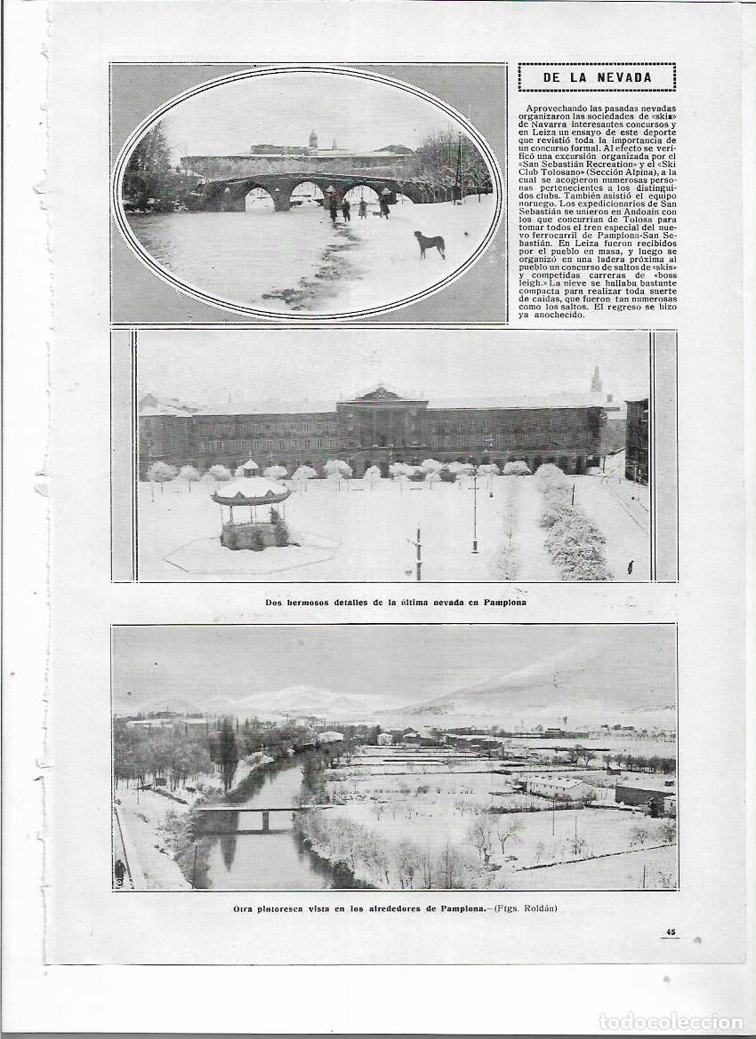 Collezionismo: A&Ntilde;O 1914 RECORTE PRENSA PAMPLONA GRAN NEVADA