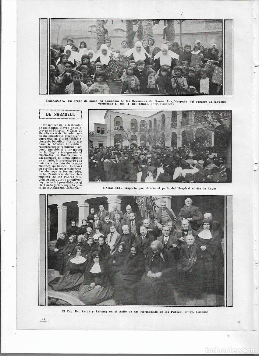 Collezionismo: A&Ntilde;O 1914 RECORTE PRENSA SABADELL FIESTA DE REYES PATIO DEL HOSPITAL ASILO HERMANISTAS POBRES SARDA