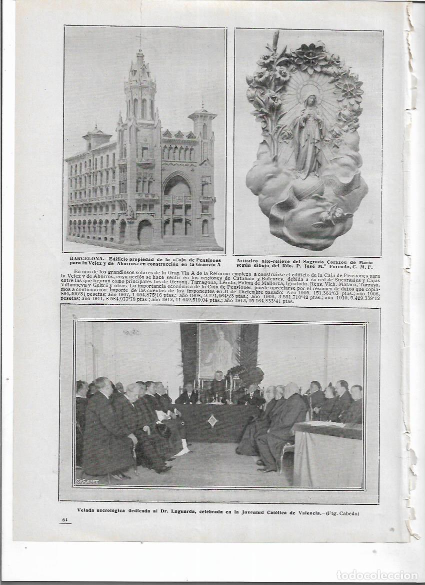 Collezionismo: A&Ntilde;O 1914 RECORTE PRENSA BARCELONA EDIFICIO DE LA CAJA DE PENSIONES EN CONSTRUCCION GRAN VIA