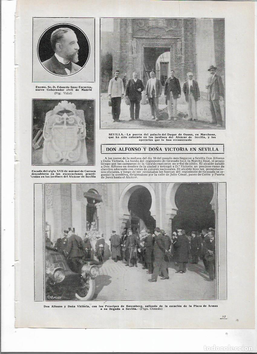 Collezionismo: A&Ntilde;O 1914 RECORTE PRENSA SEVILLA VISITA REYES ALFONSO VICTORIA PALACIO DUQUE DE OSUNA EN MARCHENA