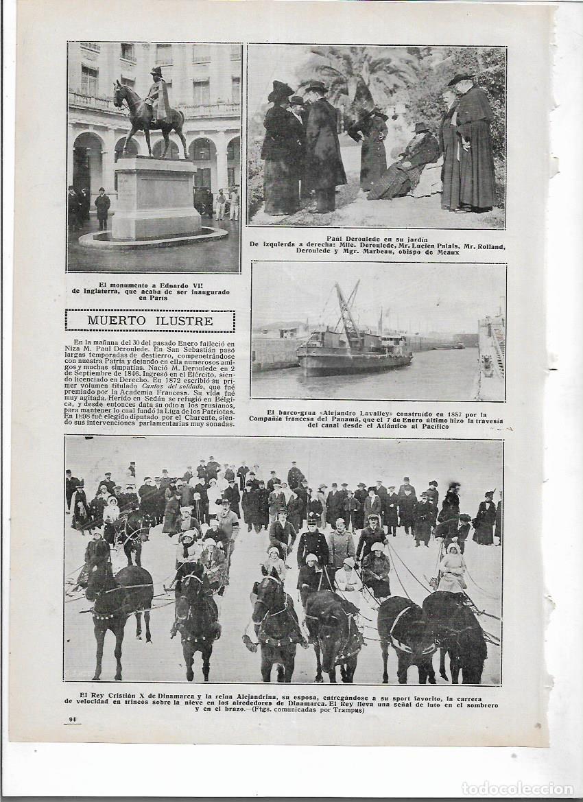 Collezionismo: A&Ntilde;O 1914 RECORTE PRENSA NIZA MUERTE DE PAUL DEROULEDE ESCRITOR DRAMATURGO