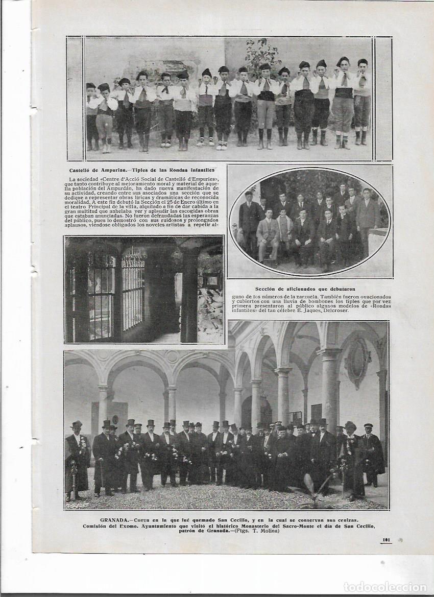 Sammelleidenschaft Papier: 1914 RECORTE PRENSA GRANADA CUEVA CENIZAS DE SAN CECILIO VISITA AUTORIDADES MONASTERIO SACRO MONTE