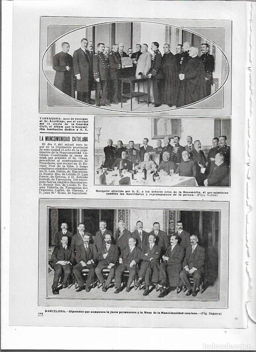Collezionismo: A&Ntilde;O 1914 RECORTE PRENSA TARRAGONA GUARDIA CIVIL ENTREGA ALBUM DE LA BENEMERITA AL ARZOBISPO BANQUETE