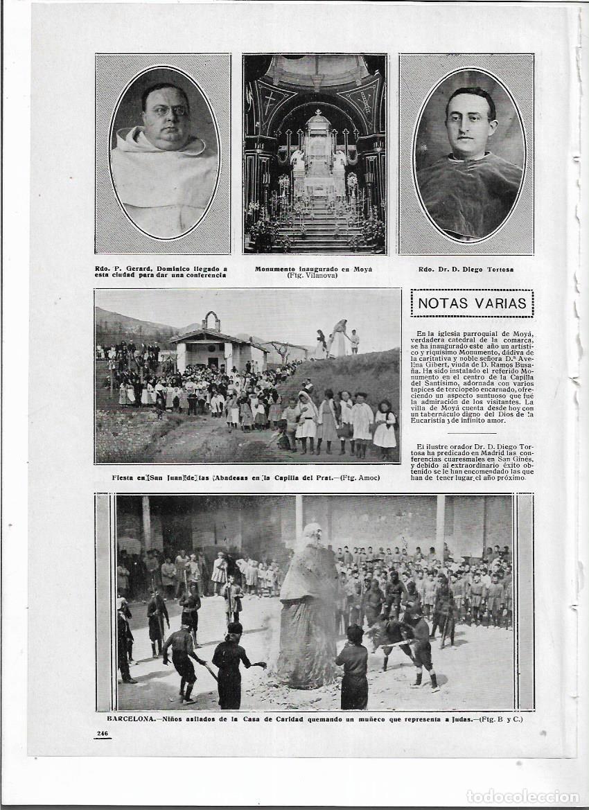 Collezionismo: A&Ntilde;O 1914 RECORTE PRENSA IGLESIA PARROQUIAL DE MOIA INAUGURACION MONUMENTO DONADO AVELINA GIBERT