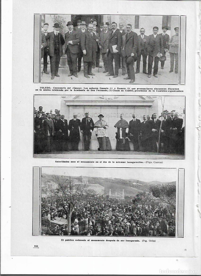 Collezionismo: A&Ntilde;O 1914 RECORTE PRENSA TOLEDO CENTENARIO EL GRECO INAUGURACION MONUMENTO AUTORIDADES
