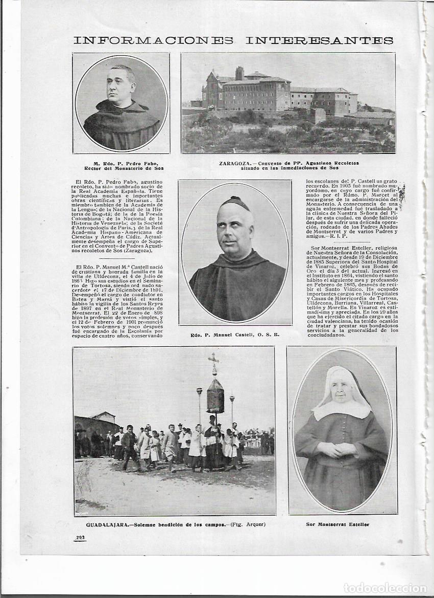 Collezionismo: A&Ntilde;O 1914 RECORTE PRENSA SOS ZARAGOZA CONVENTO DE LOS AGUSTINOS RECOLETOS RECTOR PEDRO FABO