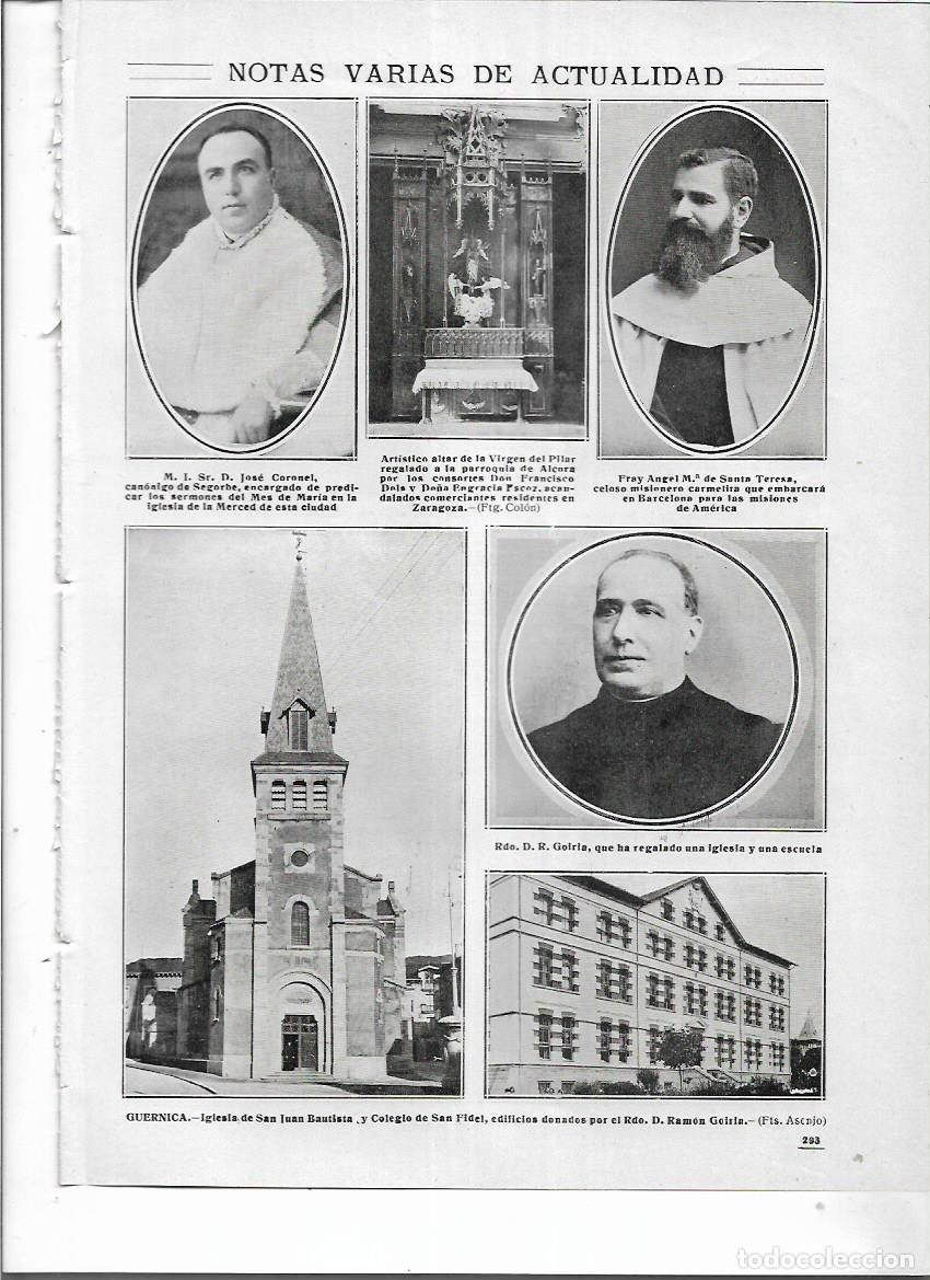 Collezionismo: A&Ntilde;O 1914 RECORTE PRENSA GUERNICA EDIFICIOS DONACION RAMON GOIRIA IGLESIA SAN JUAN COLEGIO SAN FIDEL