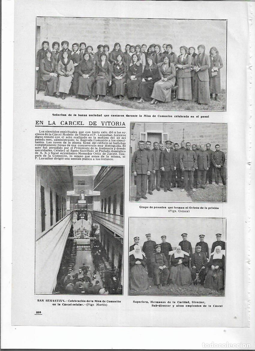 Collecting paper: A&Ntilde;O 1914 RECORTE PRENSA PRISION CARCEL CELULAR DE SAN SEBASTIAN MISA DE COMUNION A LOS PRESOS
