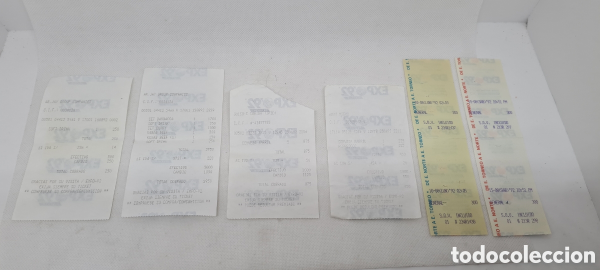 Coleccionismo: TICKETS EXPO 92 SEVILLA 1992