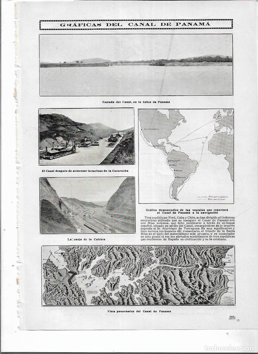 Collezionismo: A&Ntilde;O 1914 RECORTE PRENSA CANAL DE PANAMA ZANJA DE LA CULEBRA ESCLUSA DE LA CUCURACHA