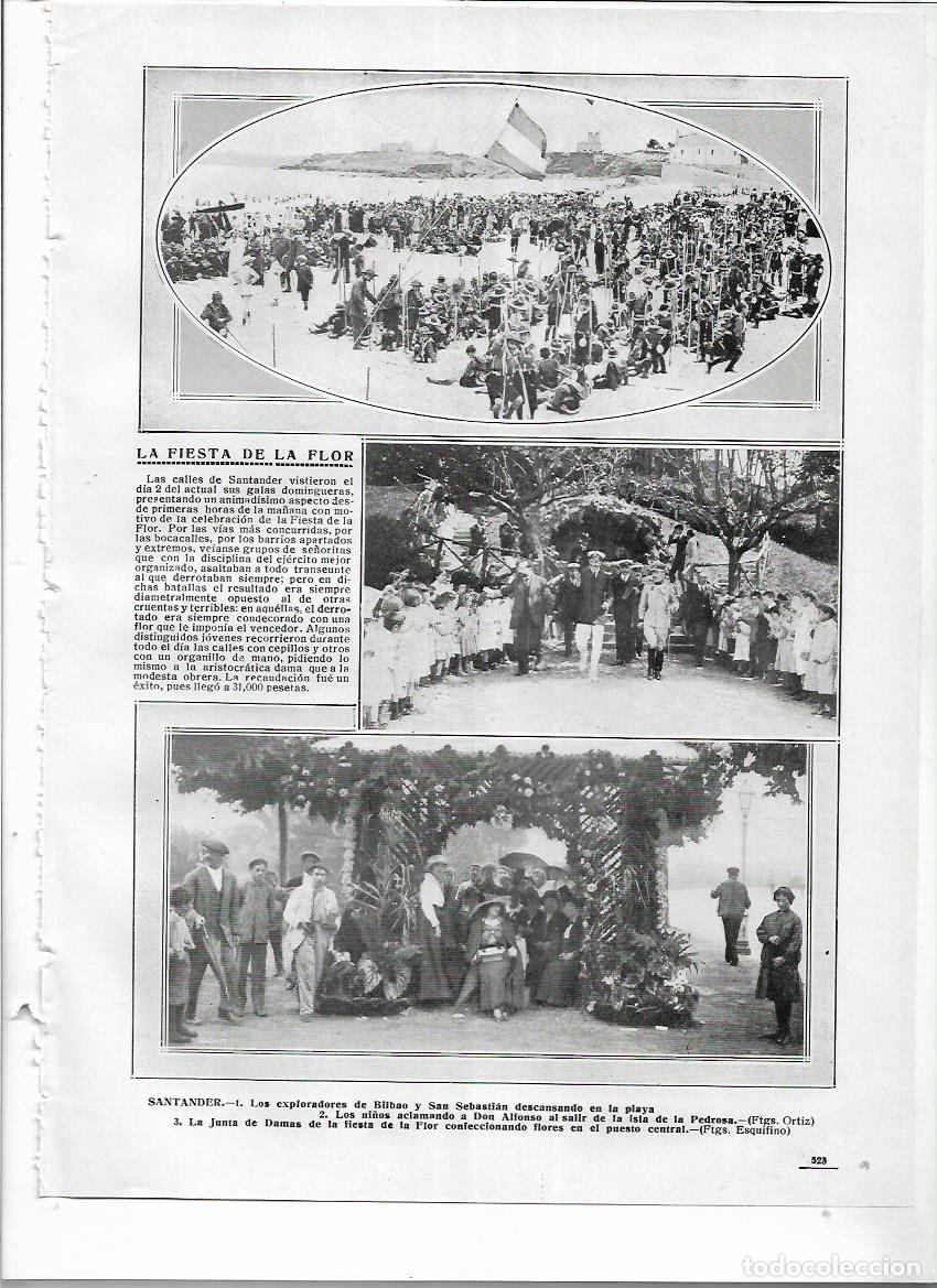 Collezionismo: A&Ntilde;O 1914 RECORTE PRENSA SANTANDER FIESTA DE LA FLOR EXPLORADORES DE BILBAO Y SAN SEBASTIAN