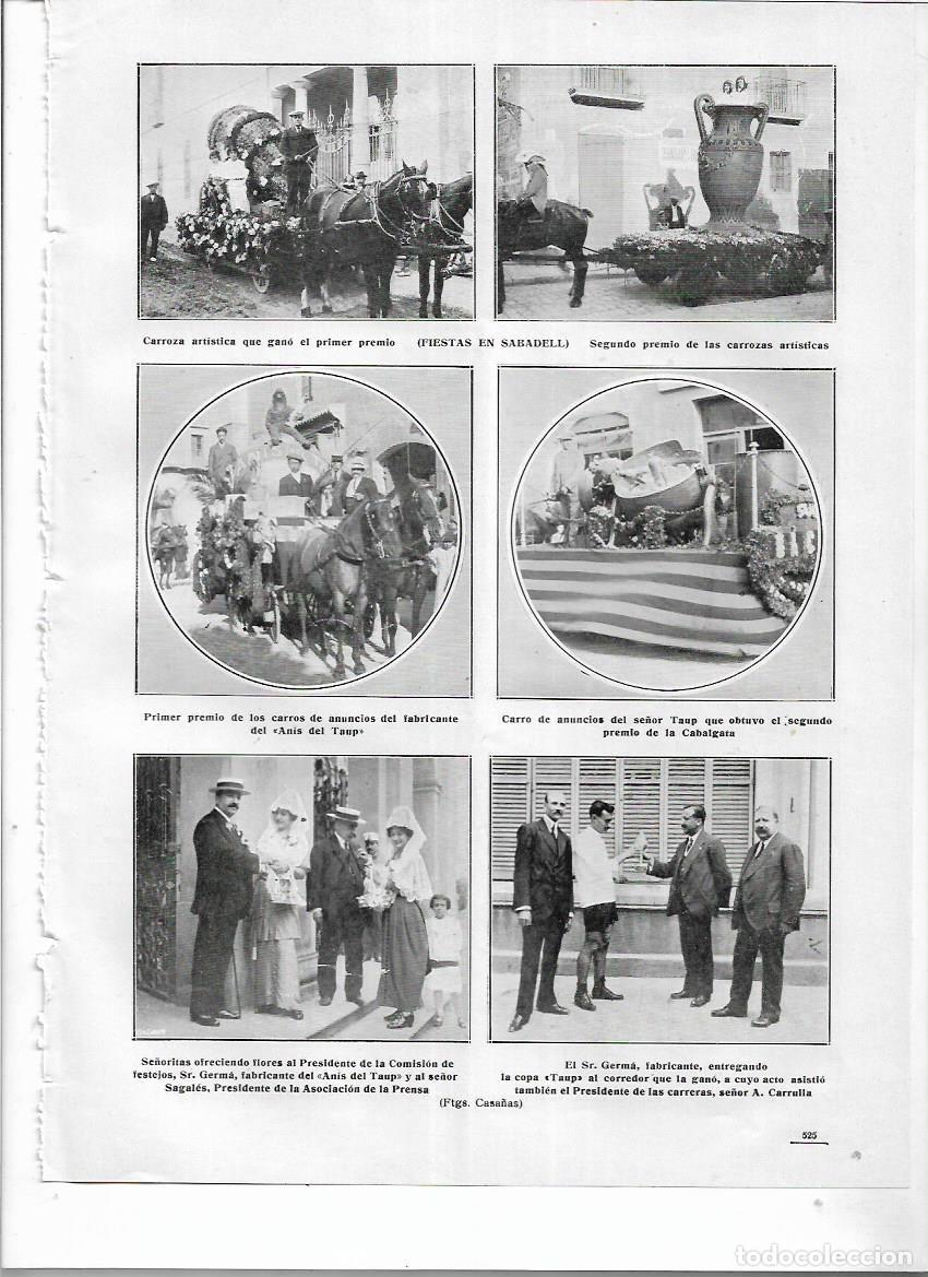 Collecting paper: A&Ntilde;O 1914 RECORTE PRENSA SABADELL DESFILE CONCURSO CARROZAS CARROS DE ANUNCIOS ANIS DEL TAUP SR GERMA
