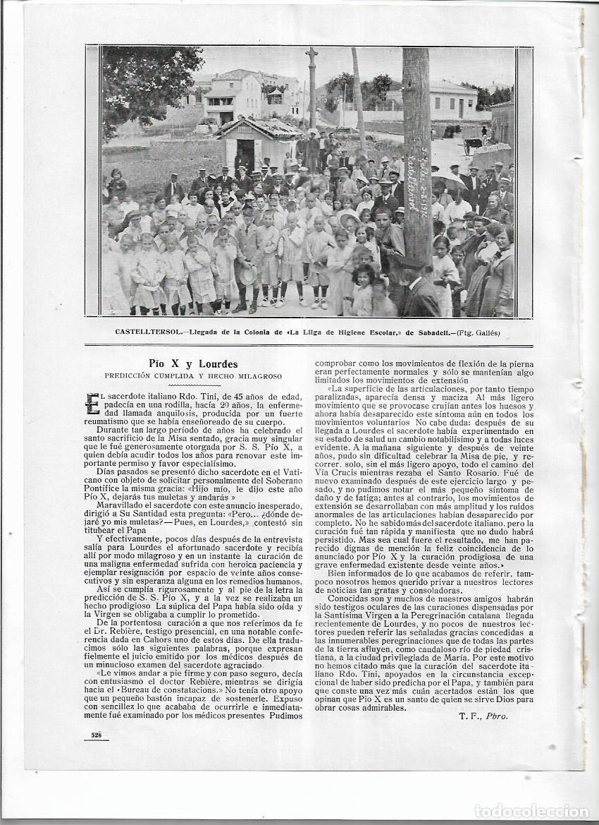 Collezionismo: A&Ntilde;O 1914 RECORTE PRENSA CASTELLTER&Ccedil;OL LLEGADA COLONIA DE LA LLIGA DE HIGIENE ESCOLAR DE SABADELL