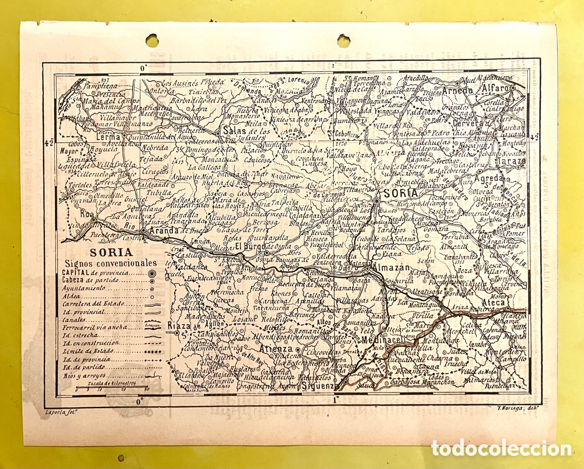 Coleccionismo: Mapa antiguo &ldquo;Atlas de Espa&ntilde;a&rdquo; Provincia de Soria 1906