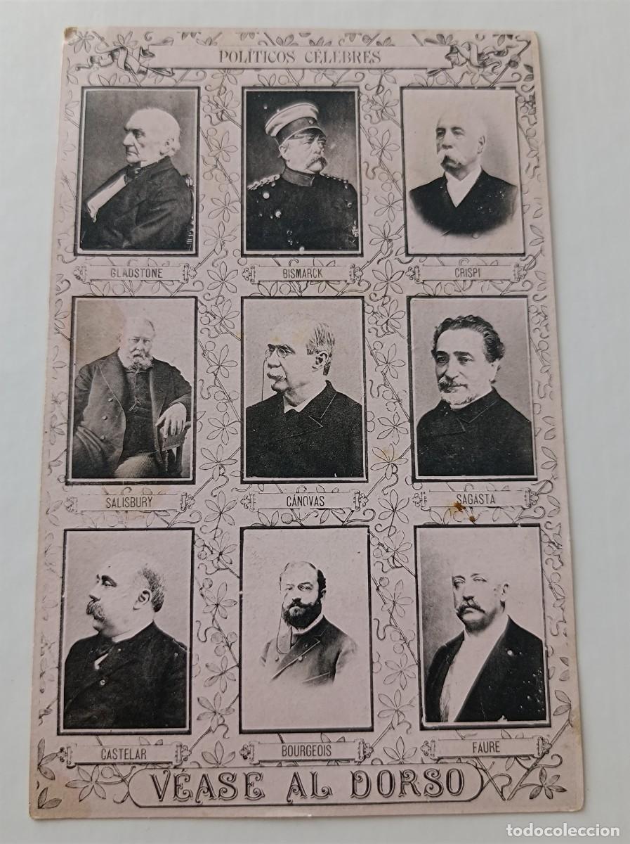 Coleccionismo: PUBLICIDAD LICOR EXCELSIOR CARBONELL Y FAUTHOUX GRAO DEVALENCIA FOTOTIPIA POL&Iacute;TICOS C&Eacute;LEBRES