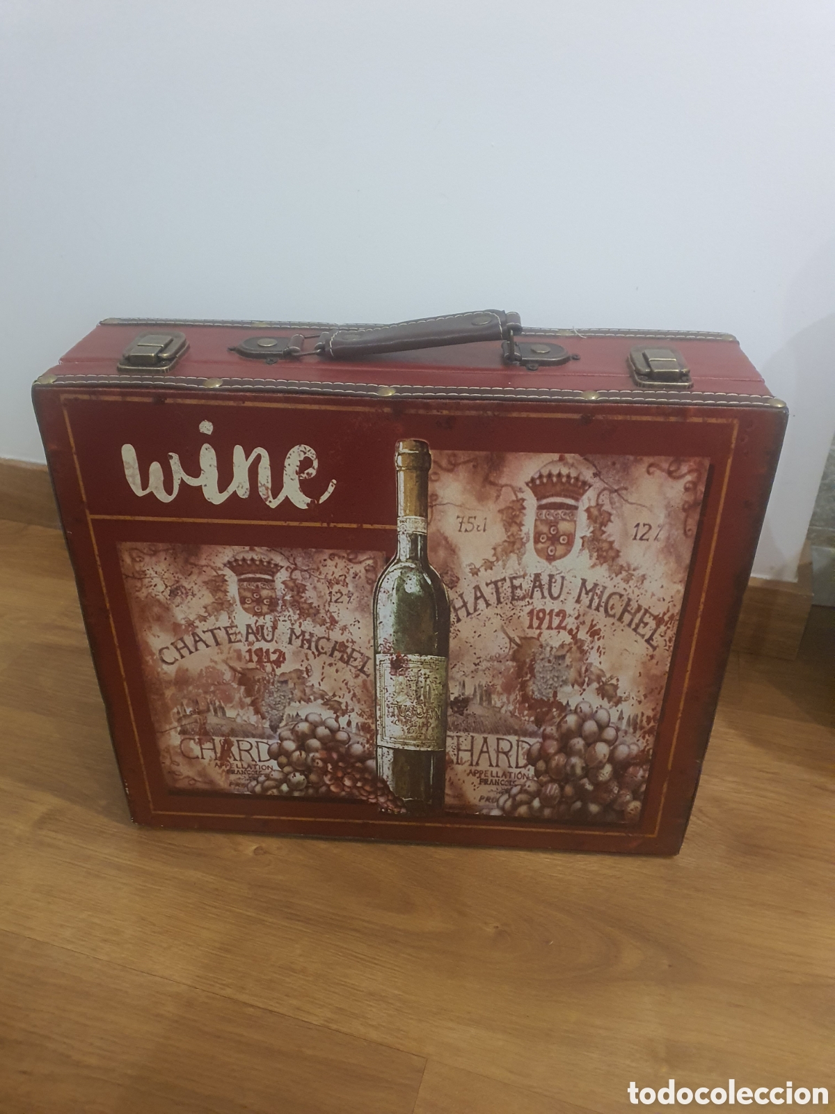 Coleccionismo: MALETA MADERA WINE MICHEL - 4 BOTELLAS