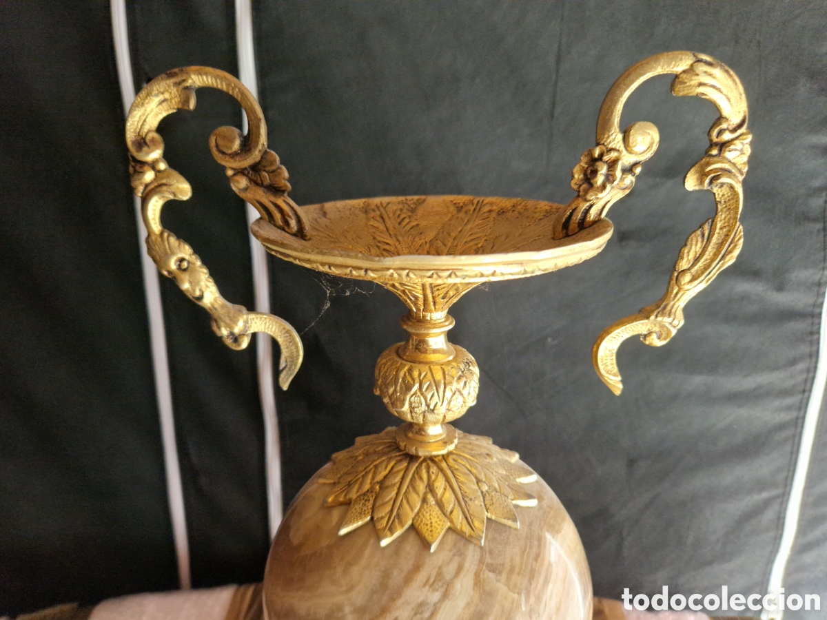 Coleccionismo: COPA DE BRONCE Y MARMOL MUY PESADA - Foto 4