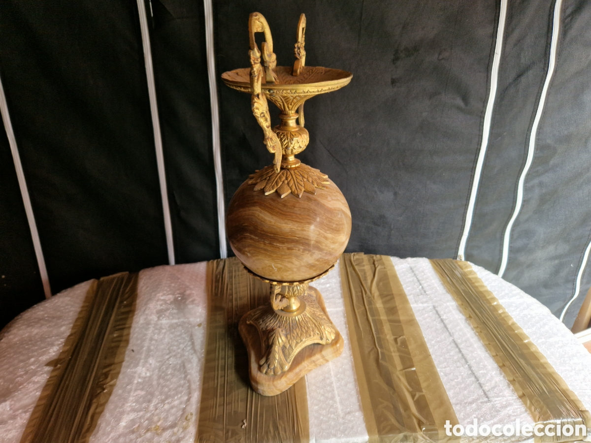 Coleccionismo: COPA DE BRONCE Y MARMOL MUY PESADA - Foto 6