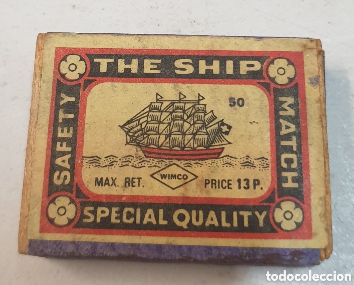 Coleccionismo: Caja cerillas publicidad the ship