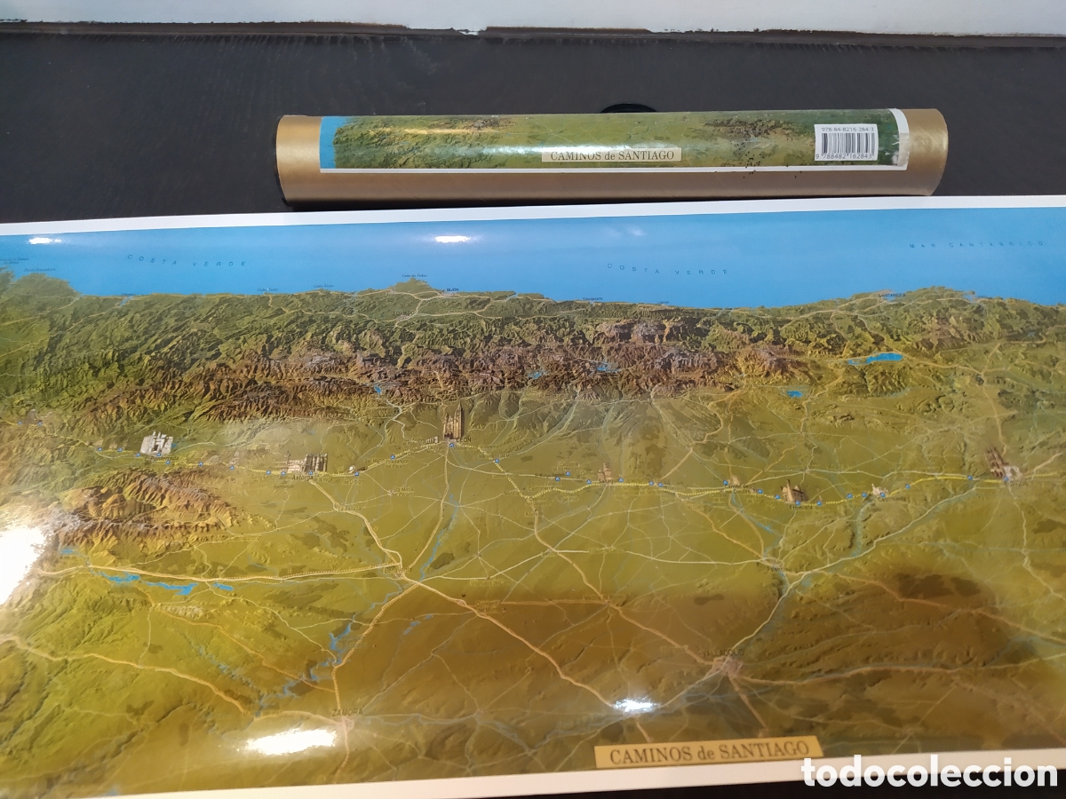 Coleccionismo: Los Caminos de Santiago. Mural Plastificado 28X100 cm