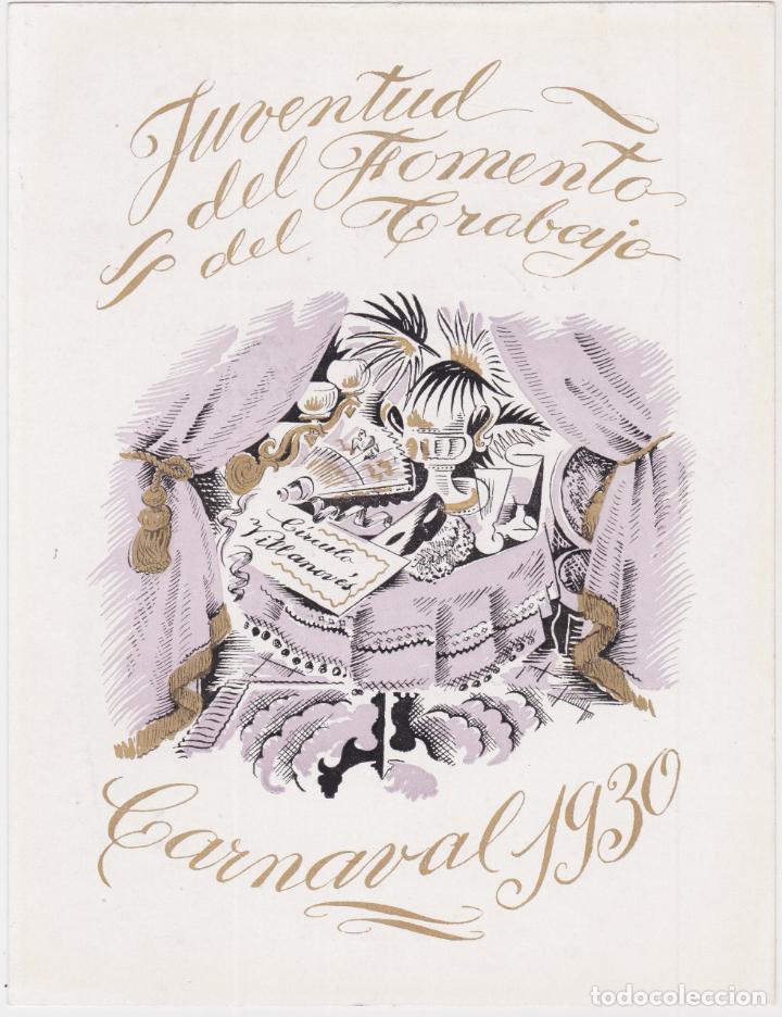 Collectionnisme: CARNAVAL VILANOVA I LA GELTRU - C&Iacute;RCULO VILANOV&Eacute;S - INVITACI&Oacute;N - ENERO 1930