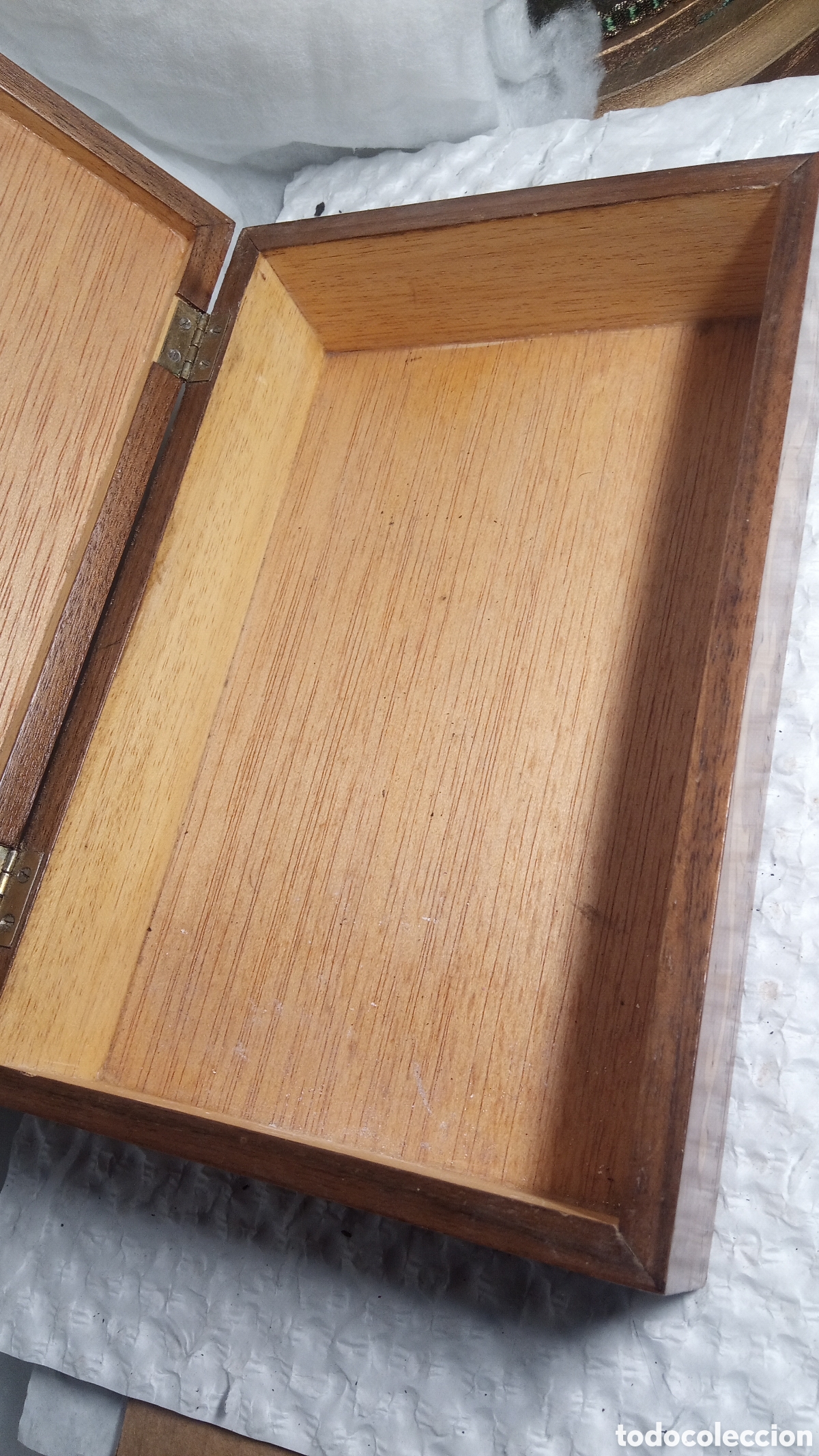 Coleccionismo: antigua caja de madera lacada - Foto 9