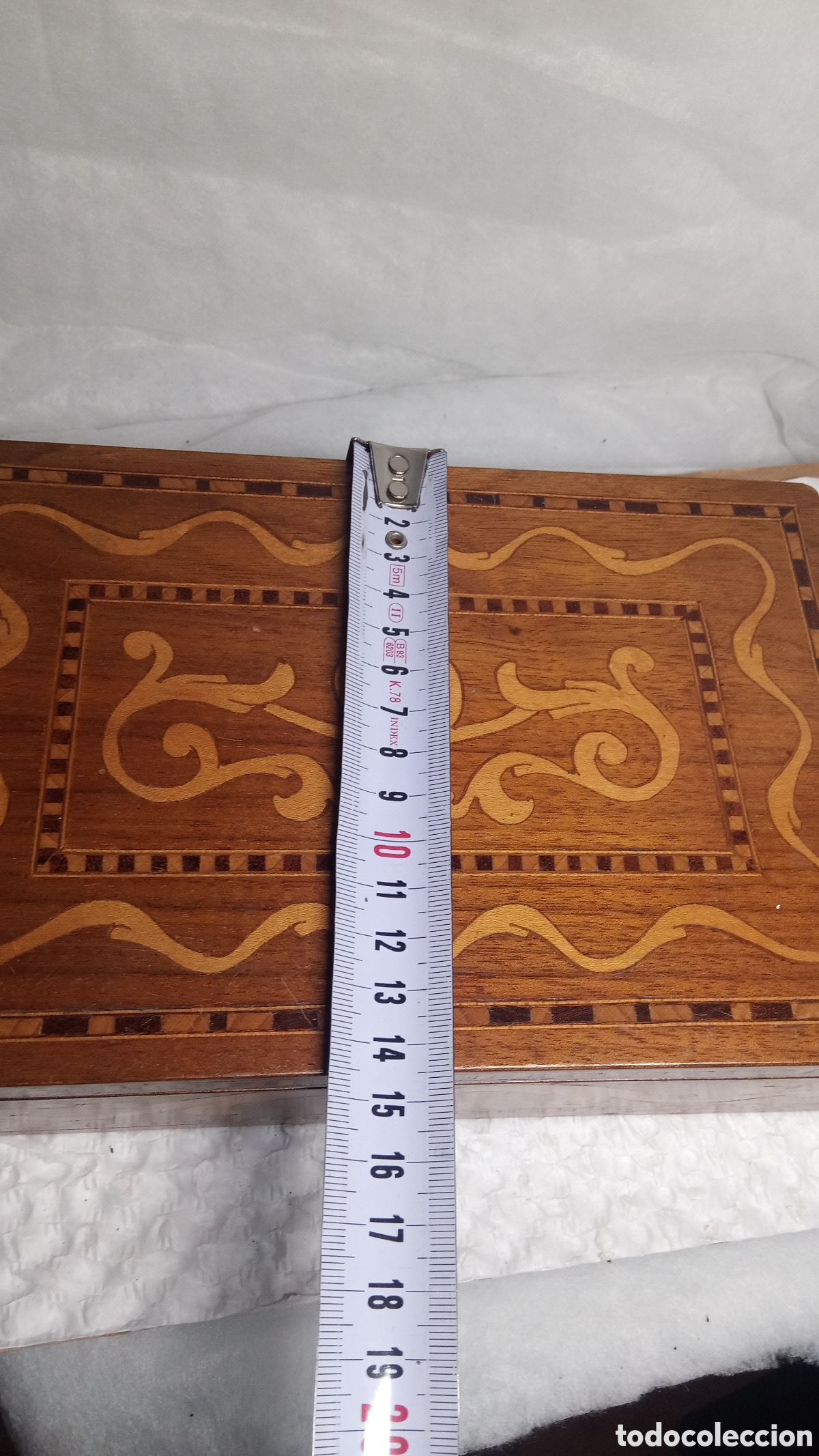 Coleccionismo: antigua caja de madera lacada - Foto 10