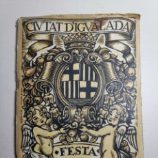 Coleccionismo: PROGRAMA FIESTAS - FIESTA MAYOR DE CIUDAD DE IGUALADA -BARCELONA-AÑO 1930