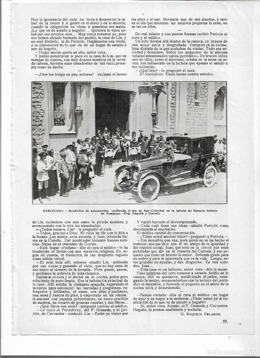 Collezionismo: A&Ntilde;O 1914 RECORTE PRENSA BARCELONA SANT CRISTOFOL CRISTOBAL BENDICION COCHES IGLESIA VIRGEN POMPEYA