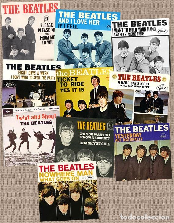 Coleccionismo: BEATLES discograf&iacute;a sencillos 10 imanes deluxe para nevera