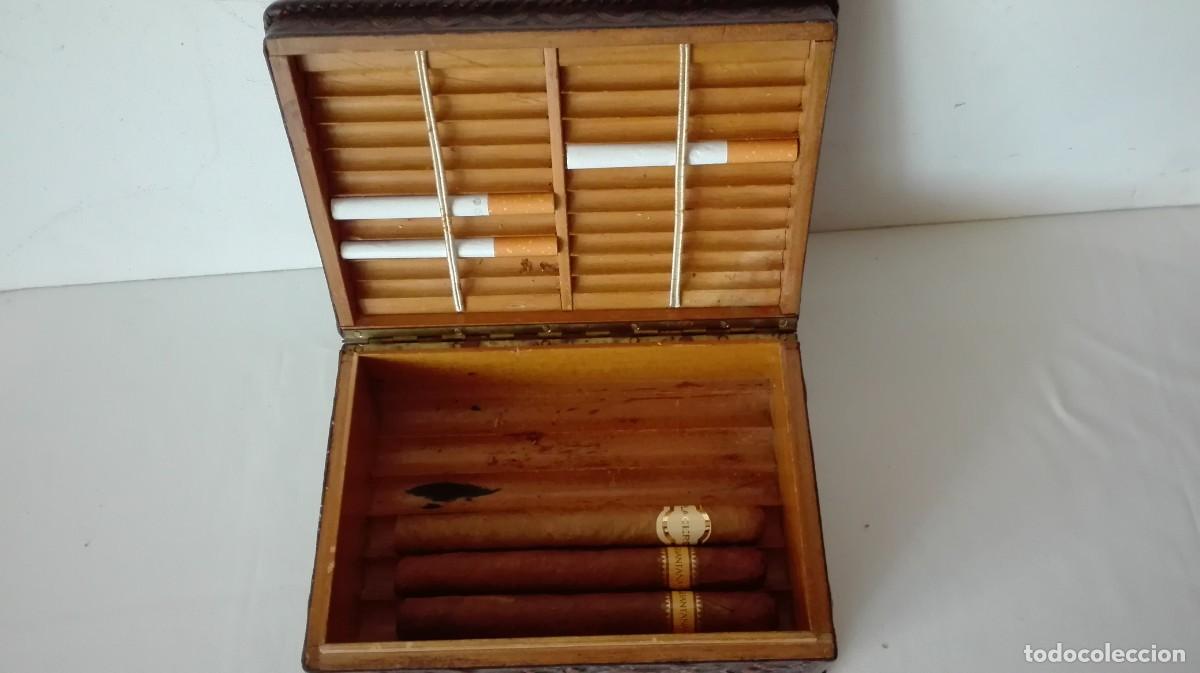 Coleccionismo: CAJA PARA TABACO EN CUERO REPUJADO - Foto 2