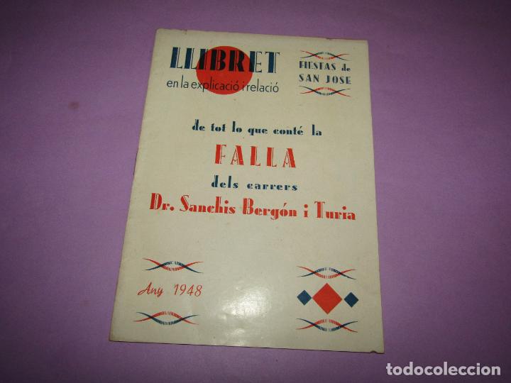 Coleccionismo: Antiguo Llibret Fallas de la Falla Doctor Sanchis Berg&oacute;n i Turia del A&ntilde;o 1948