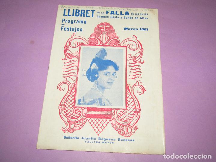 Collecting paper: Antiguo Llibret Fallas de la Falla JOAQUIM COSTA i CONDE ALTEA del A&ntilde;o 1961