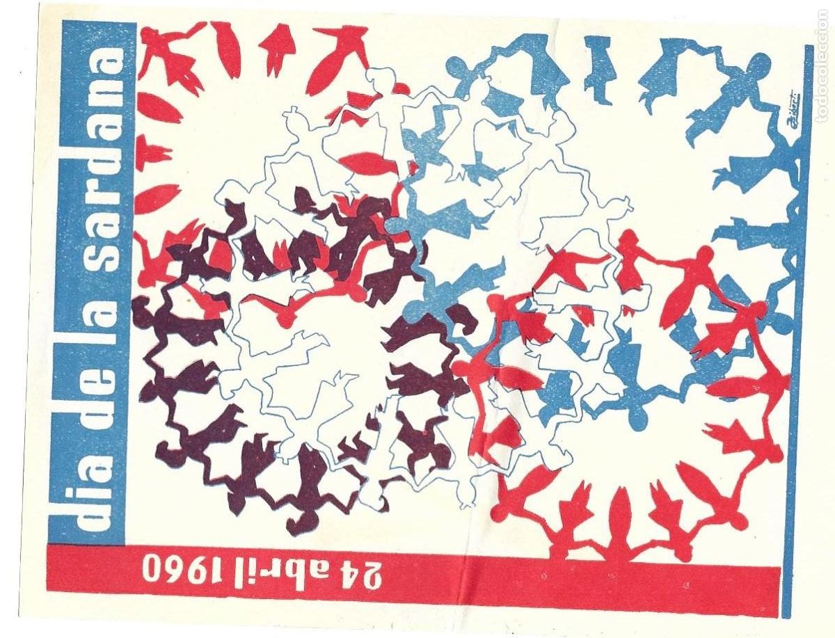 Coleccionismo: Folleto Dia de la Sardana 24 Abril 1960. Ilustrador: J. Gibert