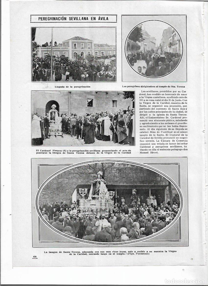 Collecting paper: A&Ntilde;O 1914 RECORTE PRENSA PEREGRINACION SEVILLANA EN AVILA PROCESION VIRGEN DE LA CARIDAD SANTA TERESA