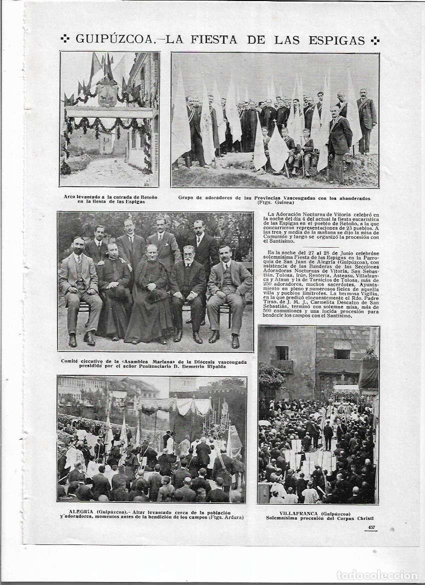 Colecionismo: A&Ntilde;O 1914 RECORTE PRENSA GUIPUZCOA FIESTA DE LAS ESPIGAS BETO&Ntilde;O ABANDERADOS VILLAFRANCA ALEGRIA