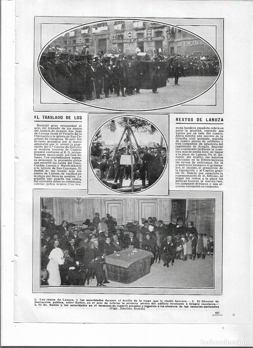 Collezionismo: A&Ntilde;O 1914 RECORTE PRENSA ZARAGOZA TRASLADO DE LOS RESTOS DE JUAN DE LANUZA IGLESIA SAN CAYETANO