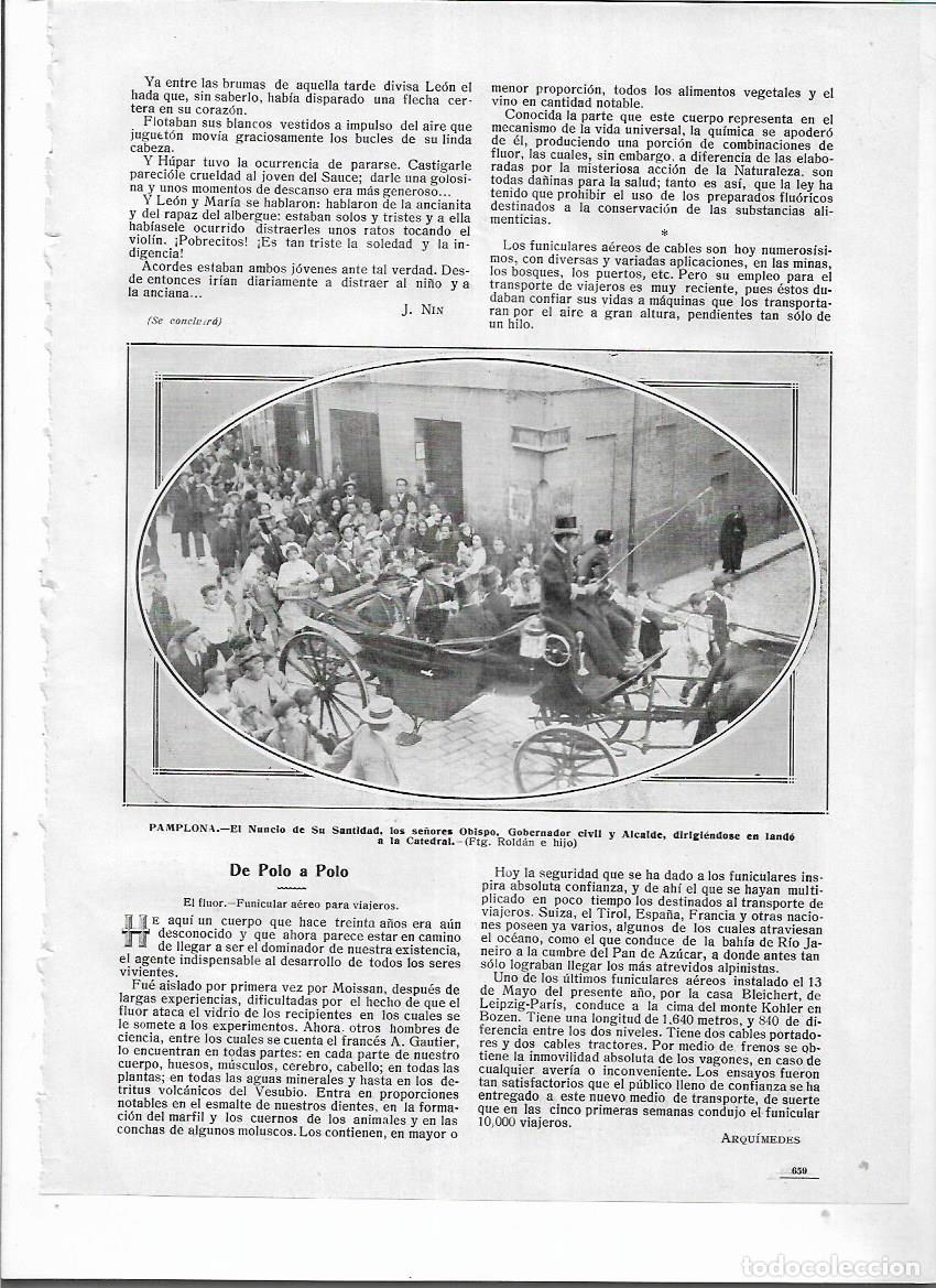 Collezionismo: A&Ntilde;O 1914 RECORTE PRENSA PAMPLONA VISITA DEL NUNCIO COCHE DE CABALLOS HACIA LA CATEDRAL