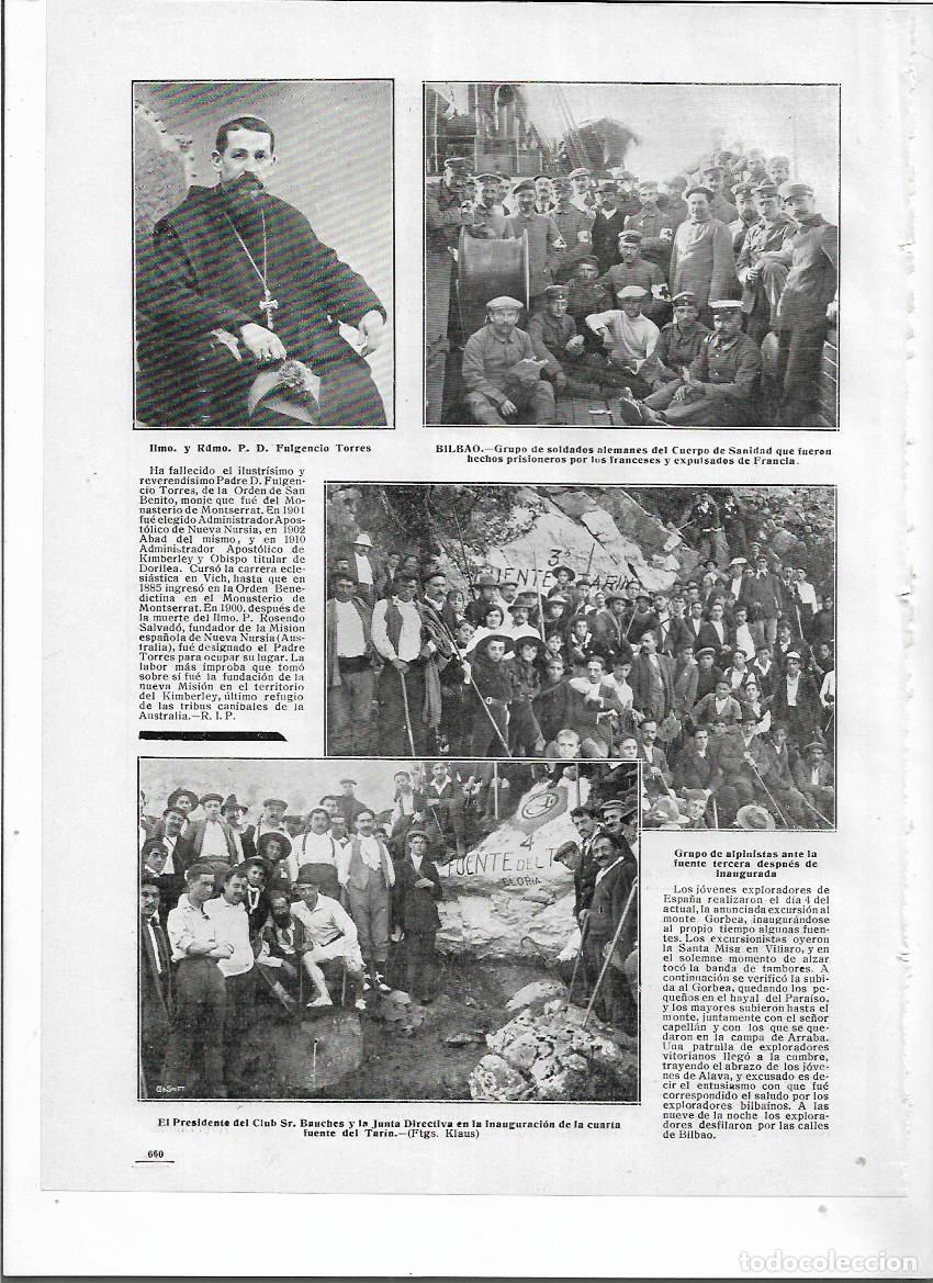 Collectionnisme: A&Ntilde;O 1914 RECORTE PRENSA BILBAO EXPLORADORES ALPINISTAS INAUGURACION TERCERA CUARTA FUENTE DEL TARIN