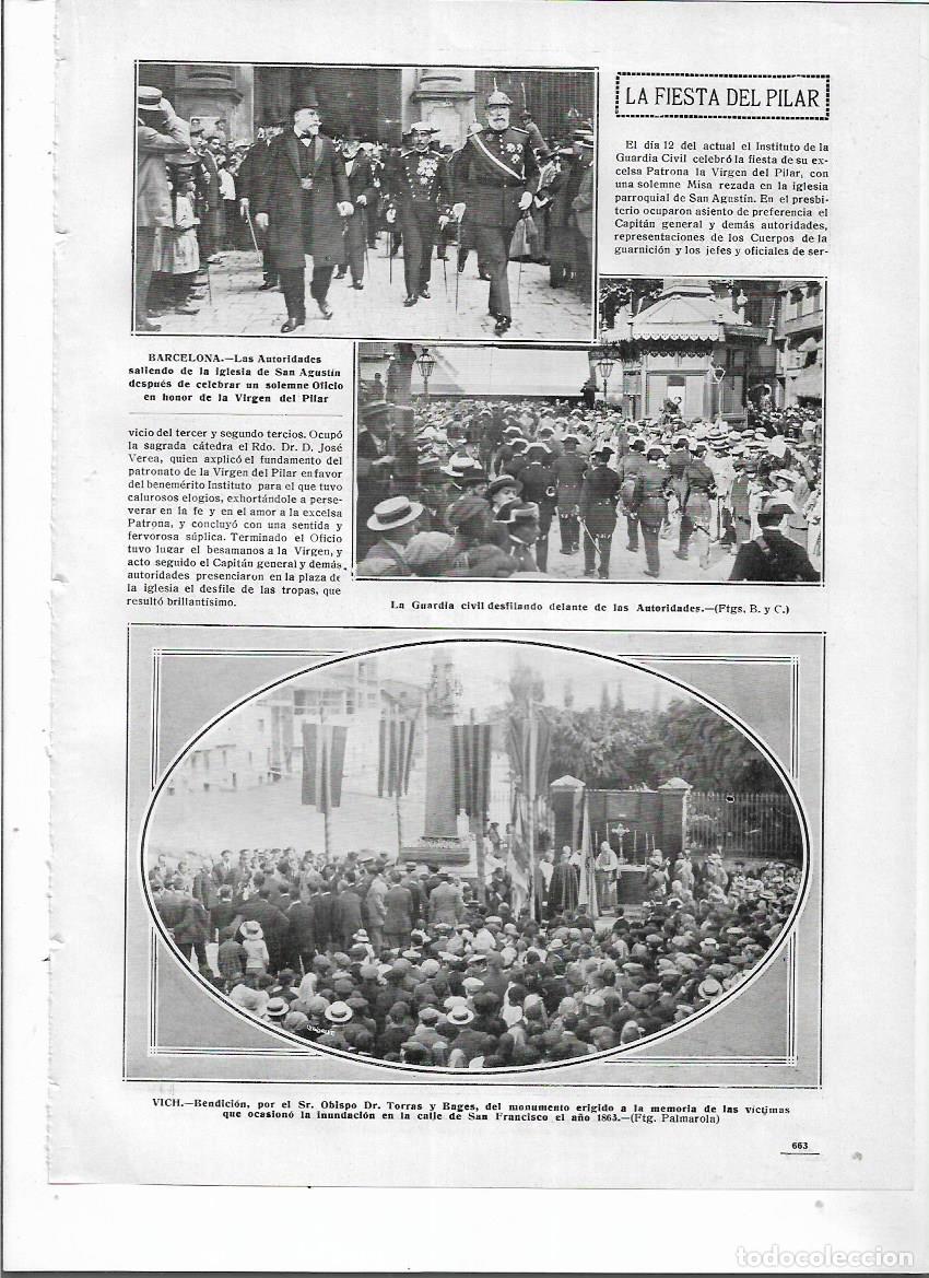 Collezionismo: A&Ntilde;O 1914 RECORTE PRENSA VIC INAUGURACION MONUMENTO A LAS VICTIMAS INUNDACION CALLE DE SAN FRANCISCO