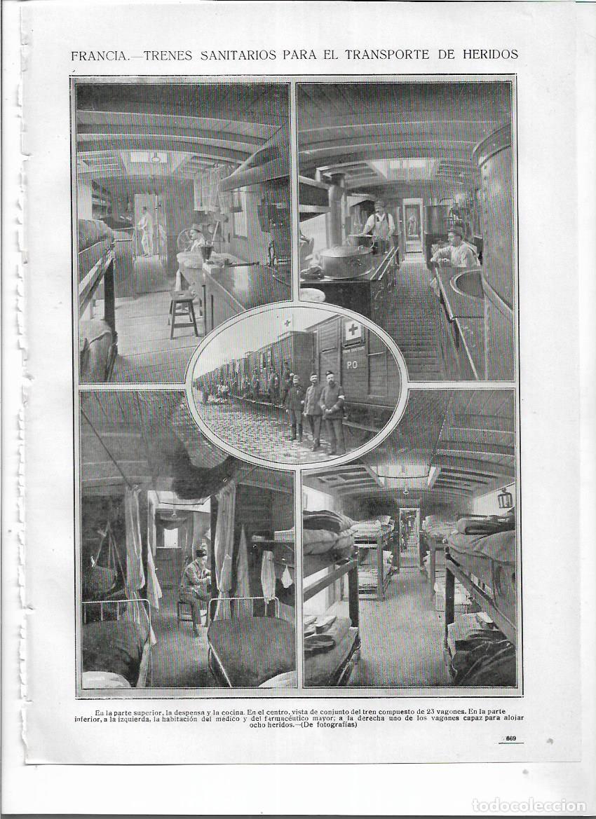 Sammelleidenschaft Papier: A&Ntilde;O 1914 RECORTE PRENSA GUERRA SANIDAD MILITAR FRANCIA TREN SANITARIO TRANSPORTE DE HERIDOS