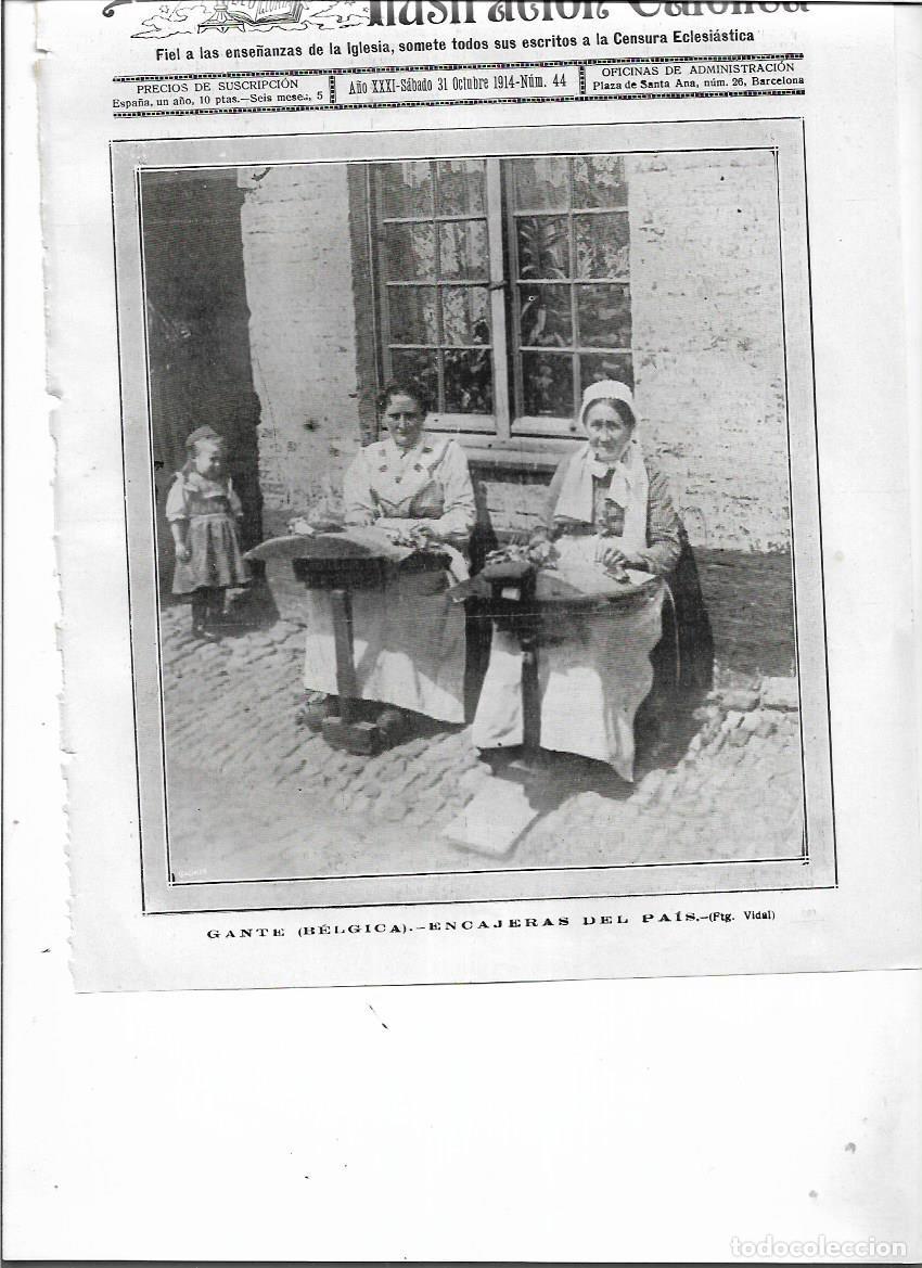 Collezionismo: A&Ntilde;O 1914 RECORTE PRENSA GANTE BELGICA ENCAJES ENCAJERAS DEL PAIS TRAJES TIPICOS