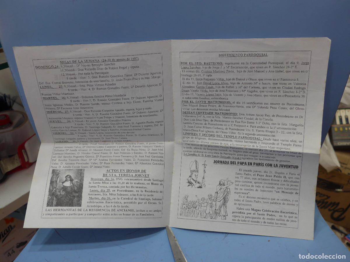 Coleccionismo: PROGRAMA DE LA PARROQUIA PONTEDEUME 1997 - Foto 2